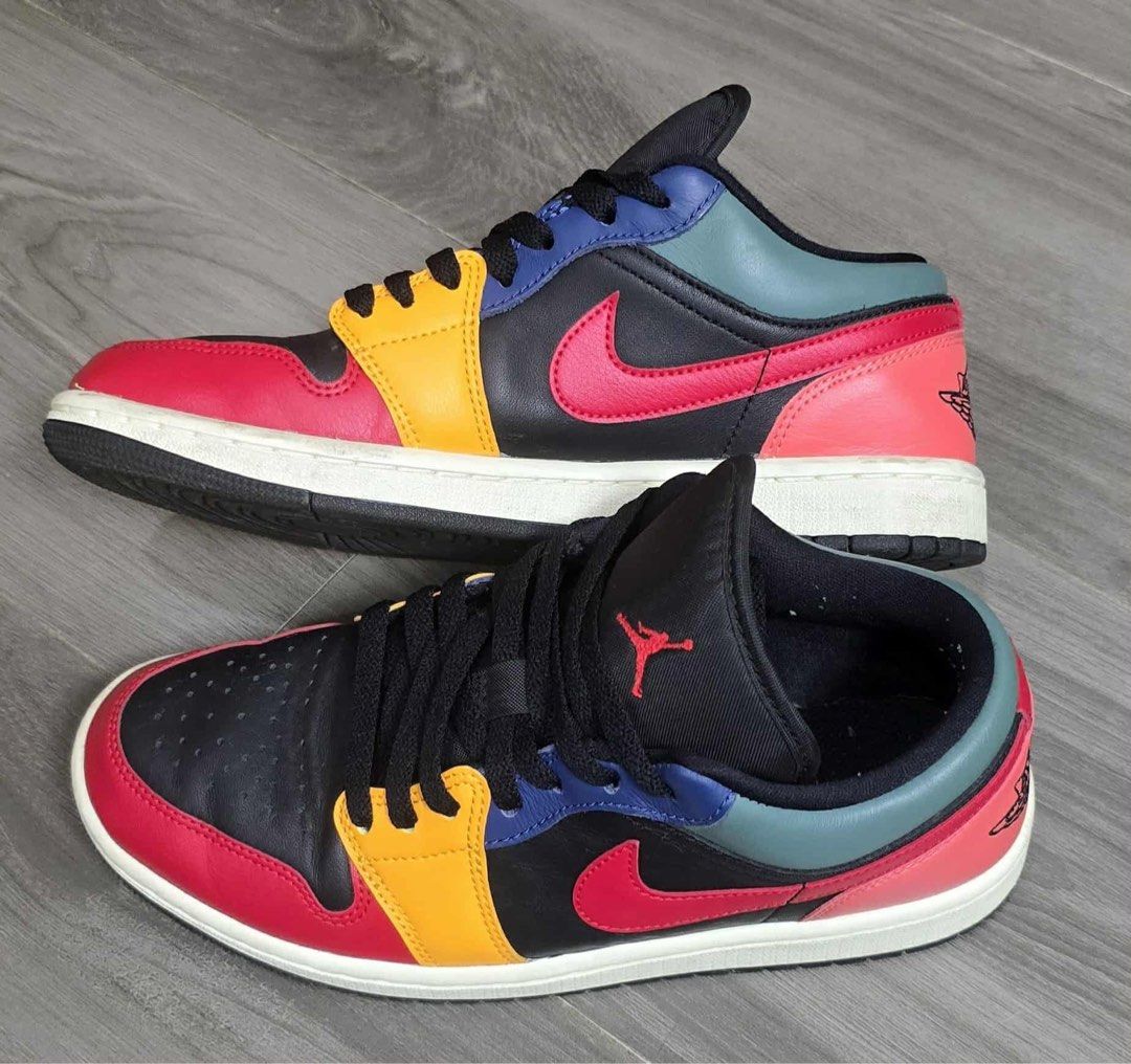 Air Jordan 1 Low SE "Black Multi-Color" (Category: Sneakers) located in Limay. Submitted by zai.salmos (Listing ID 1409012308, Image 2). Description: May konting crease. No heel drag. Slightly nego for sure buyer. Unisex po. Loc: Pilar, Bataan.