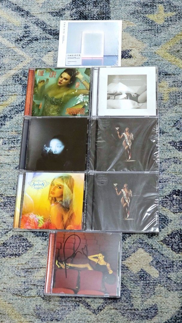 Assorted Music CDs (Category: CDs & DVDs) located in Makati City. Submitted by jp005 (Listing ID 1408952271, Image 1). Description: TLOAS Signed CD - 3,500 The rest are only 450 each ❗️SOLD❗️ Ariana Grande - Eternal Sunshine Deluxe Addison Rae Taylor Swift - TTPD 1975 TLOAS.