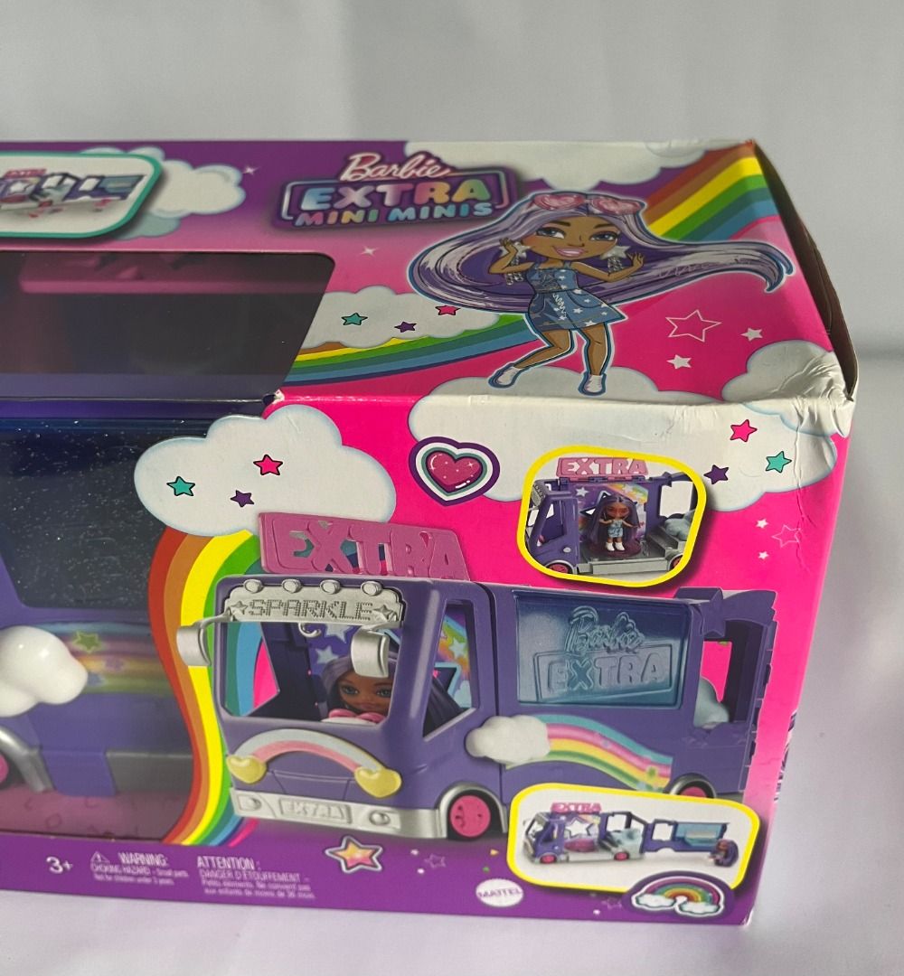 Barbie Extra Mini Minis Camper Van Playset (Category: Kids Toys) located in Quezon City. Submitted by chryxanthemum (Listing ID 1408960729, Image 3). Description: - Barbie Extra Mini Minis Camper Van Playset - Camper van opens up for play - Suitable for ages 3 and up - Brand new but with a scuffed box (as shown in the photos). - Shipping fee: Buyer's expense - Buyers to book courier services Origin of goods United States of America .