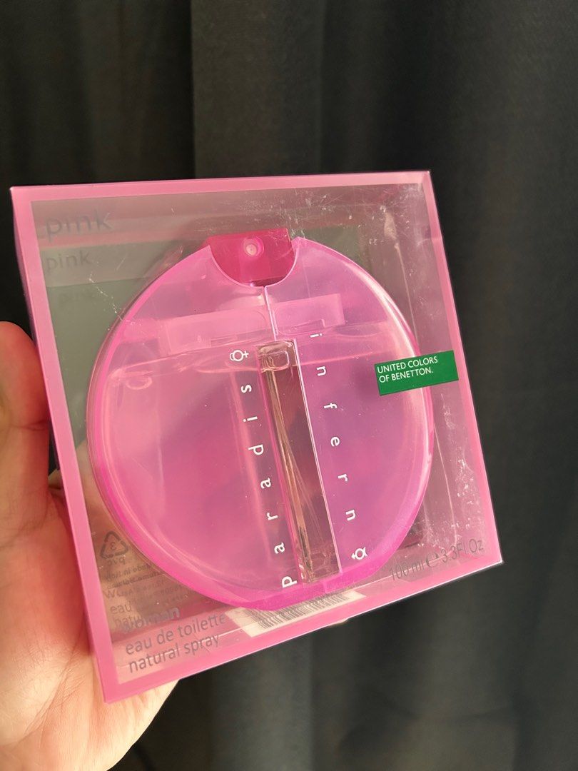 Benetton Paradiso Inferno EDT 100ml (Category: Fragrance & Deodorants) located in Quezon City. Submitted by celine_25 (Listing ID 1408952749, Image 3). Description: Benetton Paradiso Inferno EDT 100ml Pink for women Blue for men.