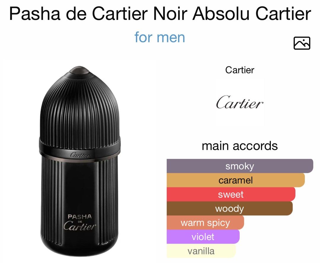 Cartier Pasha & La Panthere Perfume (Category: Fragrance & Deodorants) located in Davao. Submitted by cmt90 (Listing ID 1409002795, Image 3). Description: Pasha dr Cartier Noir absolu Parfum for men 10ml .