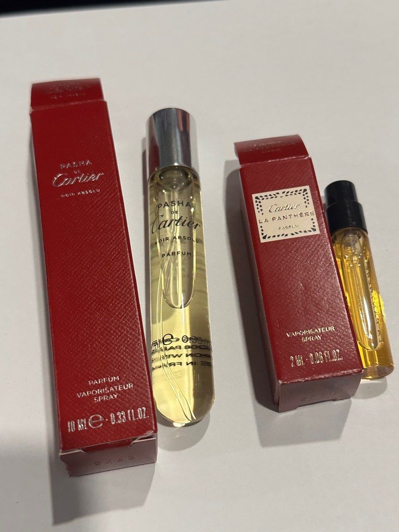 Cartier Pasha & La Panthere Perfume (Category: Fragrance & Deodorants) located in Davao. Submitted by cmt90 (Listing ID 1409002795, Image 2). Description: Pasha dr Cartier Noir absolu Parfum for men 10ml .