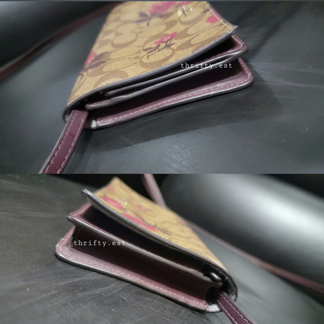 COACH Anna Foldover Clutch Crossbody Bag (Category: Luxury Bags & Wallets) located in Cavite. Submitted by kaik_lux (Listing ID 1409036639, Image 3). Description: COACH Anna Foldover Crossbody Clutch Small Bag Signature Floral Print 🌼 ✅ Onhand. Guaranteed ORIGINAL! ✅ NO Inclusion bag only • Signature coated canvas and smooth leather • Eight credit card slots • Full-length bill compartment • Inside zip pocket • Snap closure • Outside slip pocket 