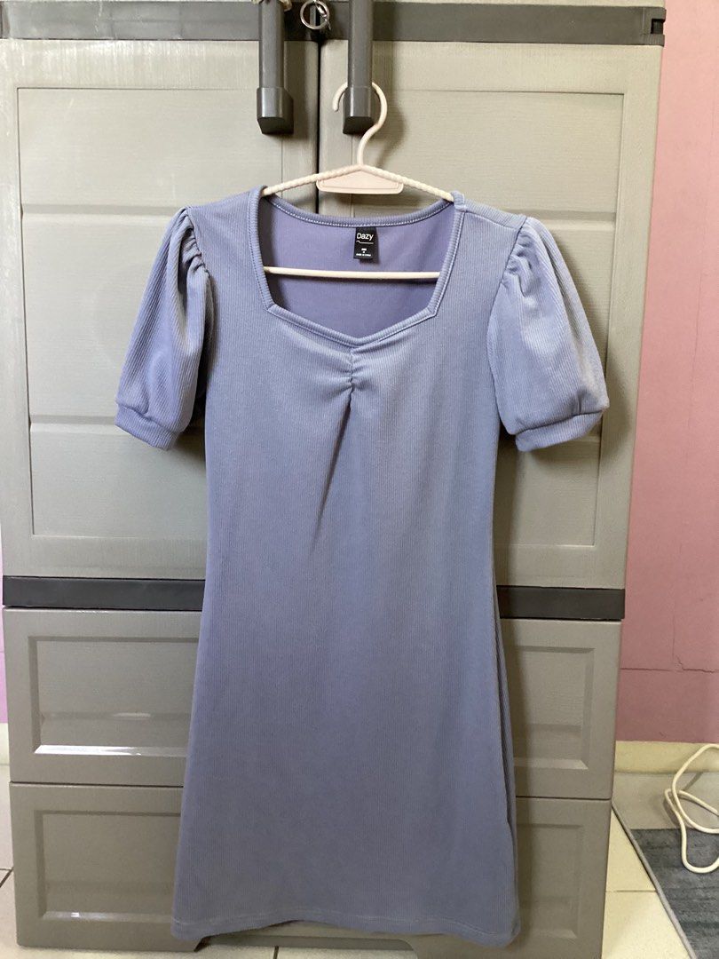 Dazy Dress - Powder Blue (Category: Dresses) located in Santa Rosa. Submitted by wthsofie (Listing ID 1408962859, Image 2). Description: Light blue dress with square neckline, puff sleeves, and ruched bust. Size M. Thick material. Used once. 📍Loc: Sta. Rosa, Laguna — dm for offers/shipping/meet-ups 💰 MOP: GCash, BDO, MariBank.