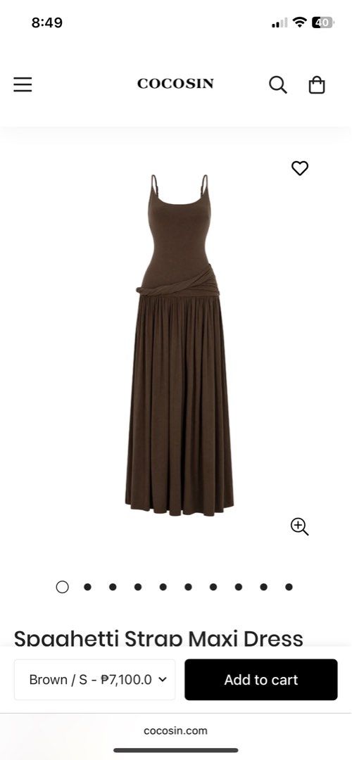 FOR RENT: Cocosin spaghetti strap maxi dress (Category: Dresses) located in San Juan City. Submitted by prelovedstuff_01 (Listing ID 1409012923, Image 2). Description: 800 for 3 days Late fee/addtl day fee + ₱300 Security deposit of ₱2000 Size small! :) NOTE: Do not wash the dress after use. will do the dry cleaning po once returned.