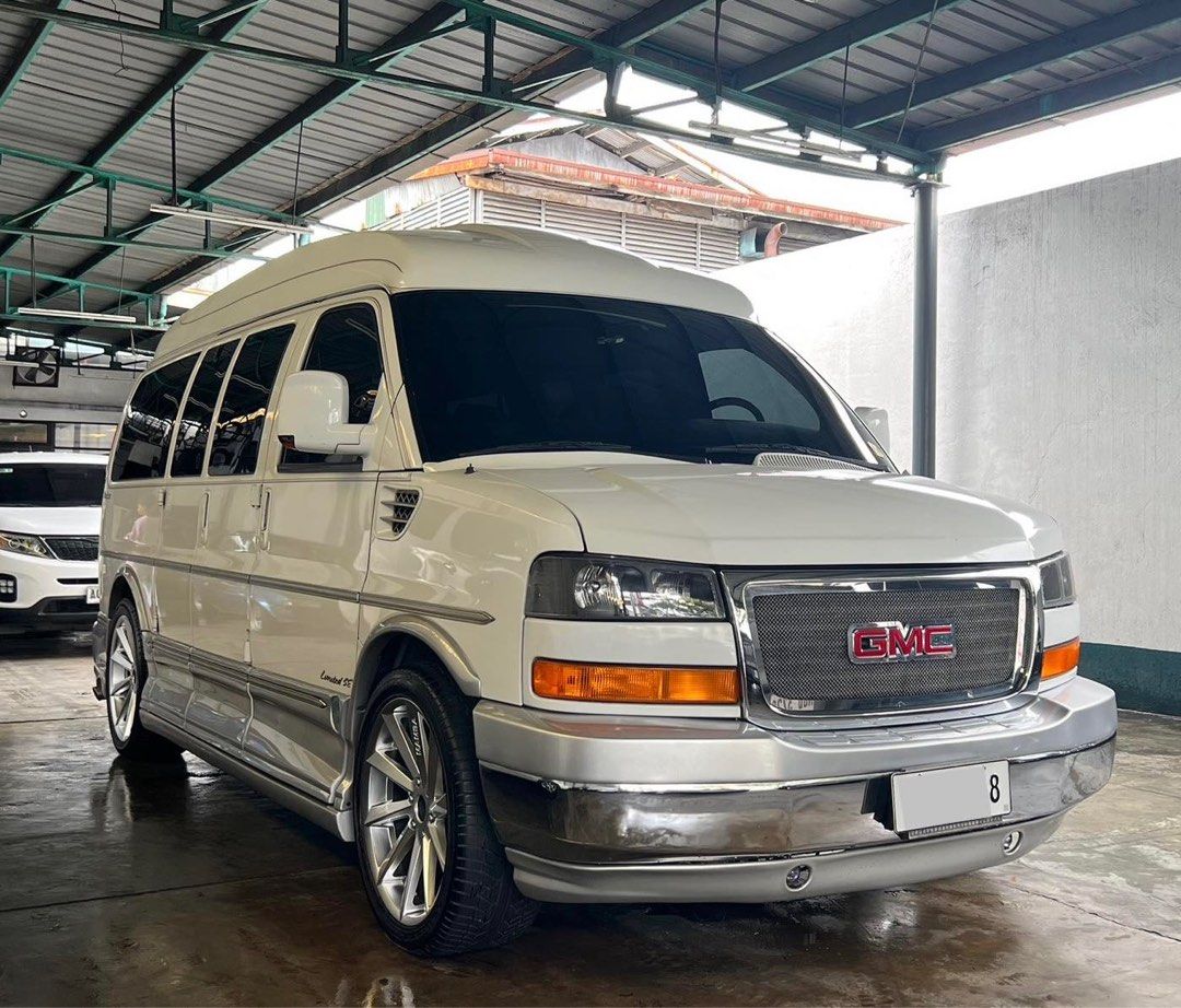 GMC Savana (Category: Used Cars) located in Quezon City. Submitted by mmicars (Listing ID 1409044339, Image 1). Description: 2008 GMC SAVANA P1,098,000 RUSH SALE Big TV Auto Sofa Bed New Tires Well preserved & maintained All original paint Very fresh & clean in & out Nothing to fix and Ready for long drive See at 35 Kalayaan Ave ., Dikiman , Quezon City Call at 09173068883.
