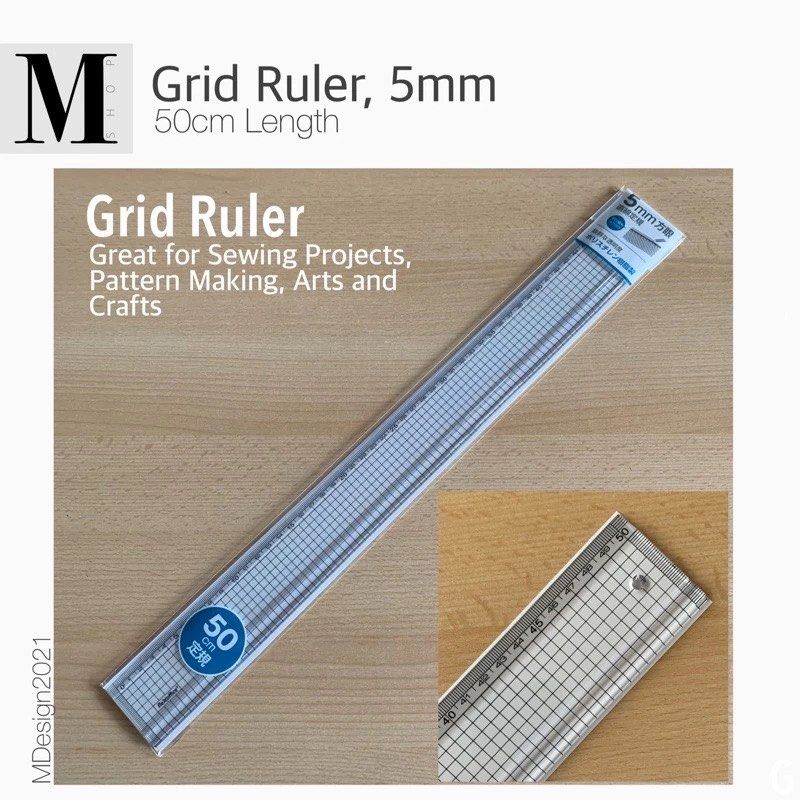 Grid Ruler 5mm, 50cm Length (Category: Craft Supplies & Tools) located in Manila. Submitted by mshopmla (Listing ID 1408945431, Image 1). Description: Grid Ruler 5mm, 50cm Length Great for Sewing Projects, Pattern Making, Arts and Crafts Product Code: GR-50 Price: Php 260.00 each #gridruler #artsandcrafts #sewingessential #mshop #themfmshop .