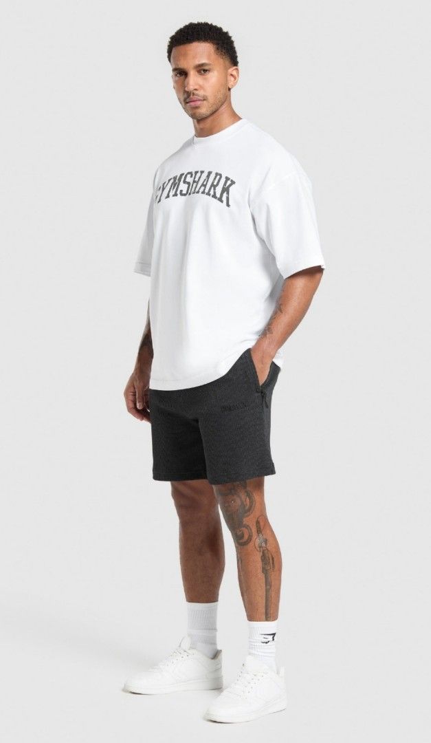 Gymshark Charcoal Grey Shorts (Category: Activewear) located in Cavite. Submitted by bsmallari (Listing ID 1409026854, Image 3). Description: Gymshark charcoal grey ribbed shorts. Features drawstring, zippered pocket, and embroidered logo. Comfortable fit for workouts or casual wear. Brand New Size M - Oversize Fit.