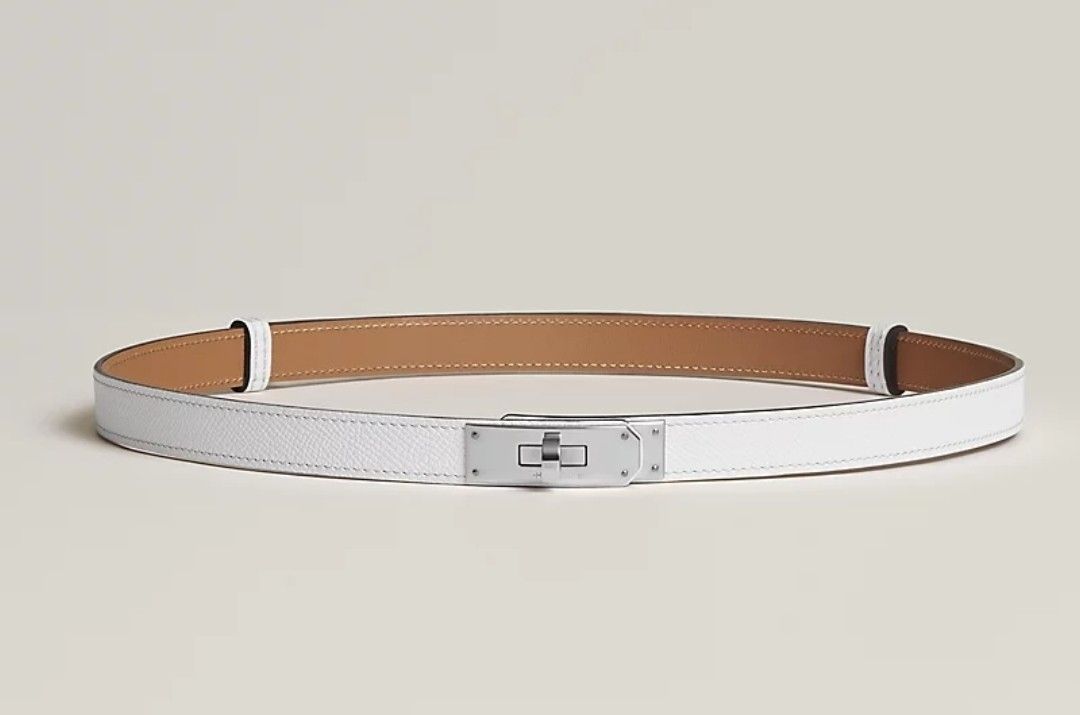 Hermès Kelly Belt (Category: Luxury Accessories) located in Batangas. Submitted by damirez88 (Listing ID 1409049239, Image 1). Description: Hermes Kelly Belt in Palladium Hardware Adjustable 100% Authentic White Complete Brandnew.