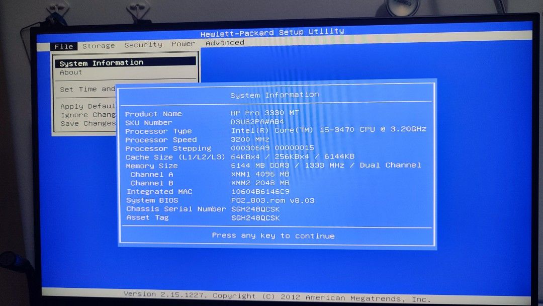HP Pro 3330 Micro Tower Desktop