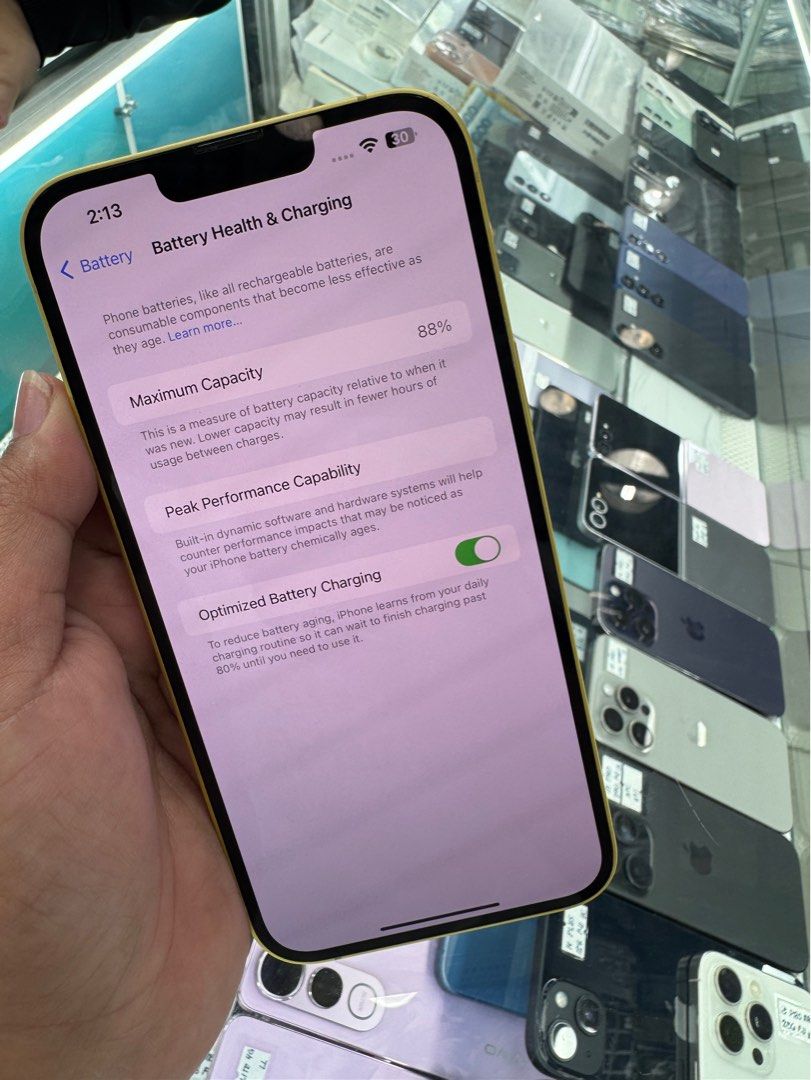 iPhone 14+ 128gb (SMART-LOCKED) (Category: iPhone 14 Series) located in San Juan City. Submitted by wainefreygadgetshop (Listing ID 1408940865, Image 3). Description: iPhone 14+ 128gb (SMART-LOCKED) (SEARCH NYO NALANG FULL SPECS) ALL GOODS AT WORKING NO REPAIR HISTORY NO HIDDEN ISSUE MAY TRUE TONE MAY FACE I.D 88% BATTERY HEALTH *MAY MGA SCRATCHES LANG PO DI NAMAN NAKAKA APEKTO SA PERFORMANCE NORMAL NA YAN SA 2NDHAND , WITH CHARGER ,FREE CASE AT 