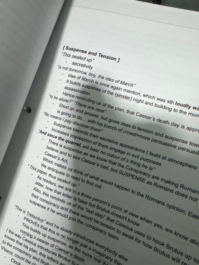 Julius Caesar Notes (Category: Assessment Books) located in Singapore. Submitted by nicexxw (Listing ID 1409058012, Image 1). Description: Comprehensive notes for every act. May still have softcopy let me know if that is preferred..