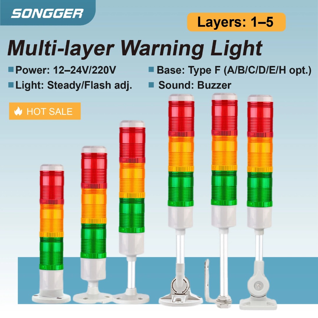 LED Tower Signal Light Stackable 1 5 Level Industrial Stack Light with ...