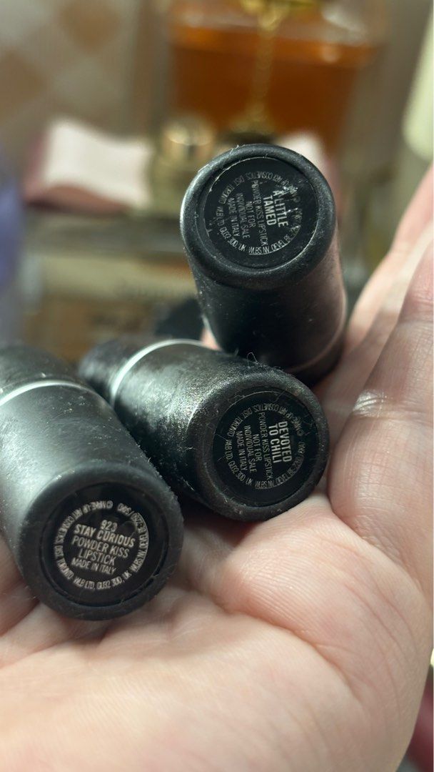 Mac lipstick bundle (Category: Makeup) located in Antipolo. Submitted by jecxxiz (Listing ID 1409029078, Image 2). Description: Like new but packaging a bit sticky since this is their matte line.