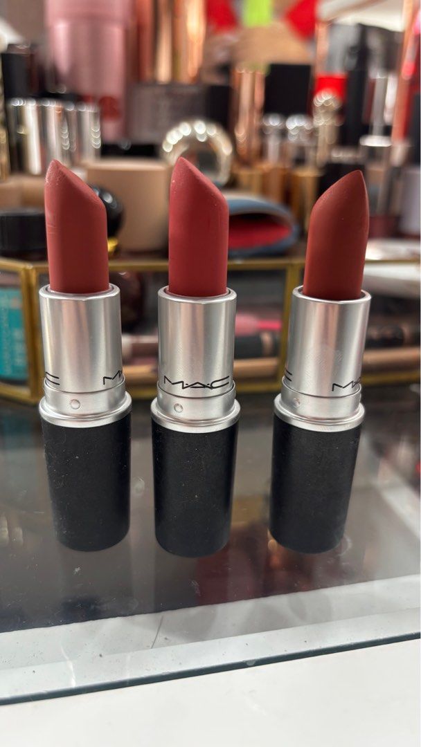 Mac lipstick bundle (Category: Makeup) located in Antipolo. Submitted by jecxxiz (Listing ID 1409029078, Image 3). Description: Like new but packaging a bit sticky since this is their matte line.