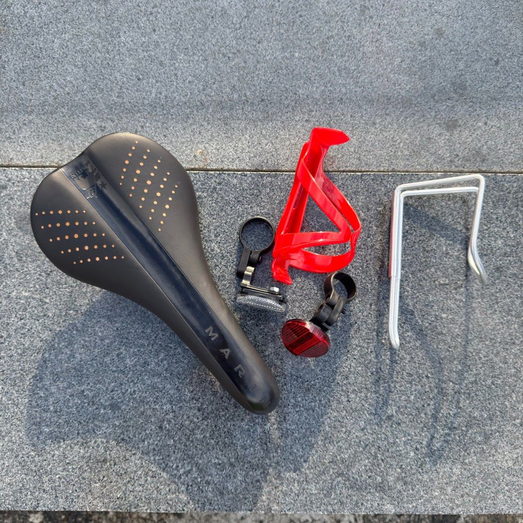 Marin Saddle (Category: Bicycles) located in Manila. Submitted by premiumbrandsmanilaaa (Listing ID 1409018782, Image 1). Description: Marin Saddle from Nicacio builtbike Issue gasgas sa railing lang will not affect performance Free bottle holders and reflectors.