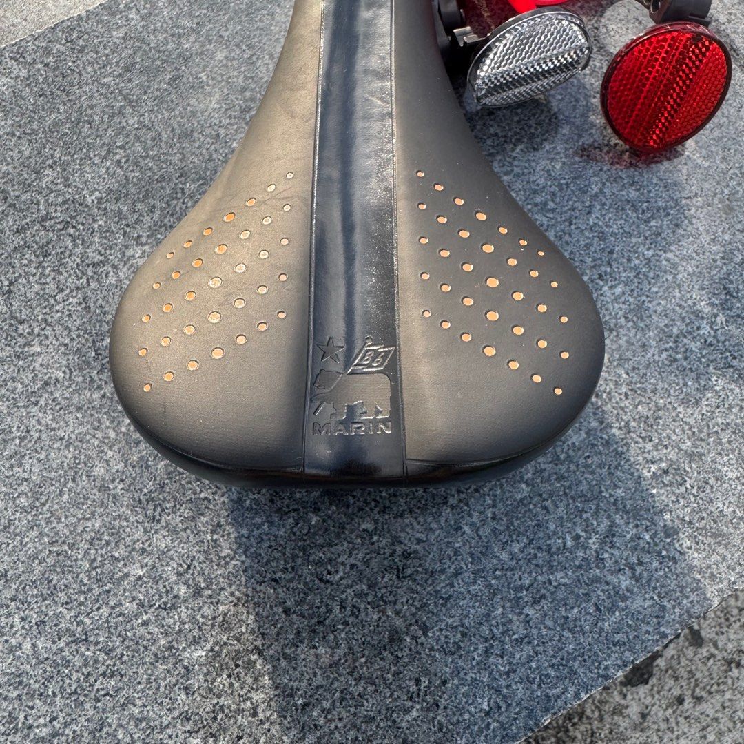Marin Saddle (Category: Bicycles) located in Manila. Submitted by premiumbrandsmanilaaa (Listing ID 1409018782, Image 2). Description: Marin Saddle from Nicacio builtbike Issue gasgas sa railing lang will not affect performance Free bottle holders and reflectors.