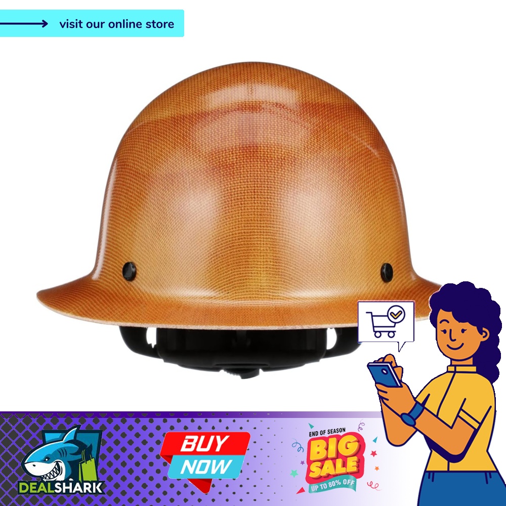 MSA 475407 Skullgard Full Brim Hard Hat, with 4-point Fas-Trac III ...