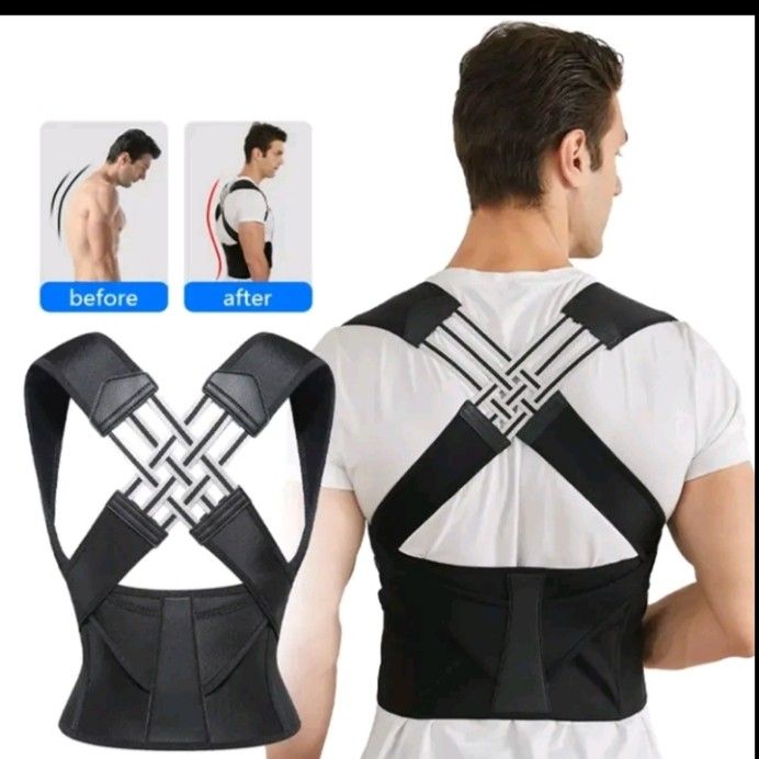Posture Corrector Back Support Brace (Category: Braces, Support & Protection) located in Roxas City. Submitted by sorabella (Listing ID 1408948162, Image 2). Description: Posture corrector provides support for your back and shoulders. It features adjustable straps for a comfortable fit. The design helps improve posture and can be worn discreetly under clothing. It is suitable for both men and women. The brace is black and has a supportive design.