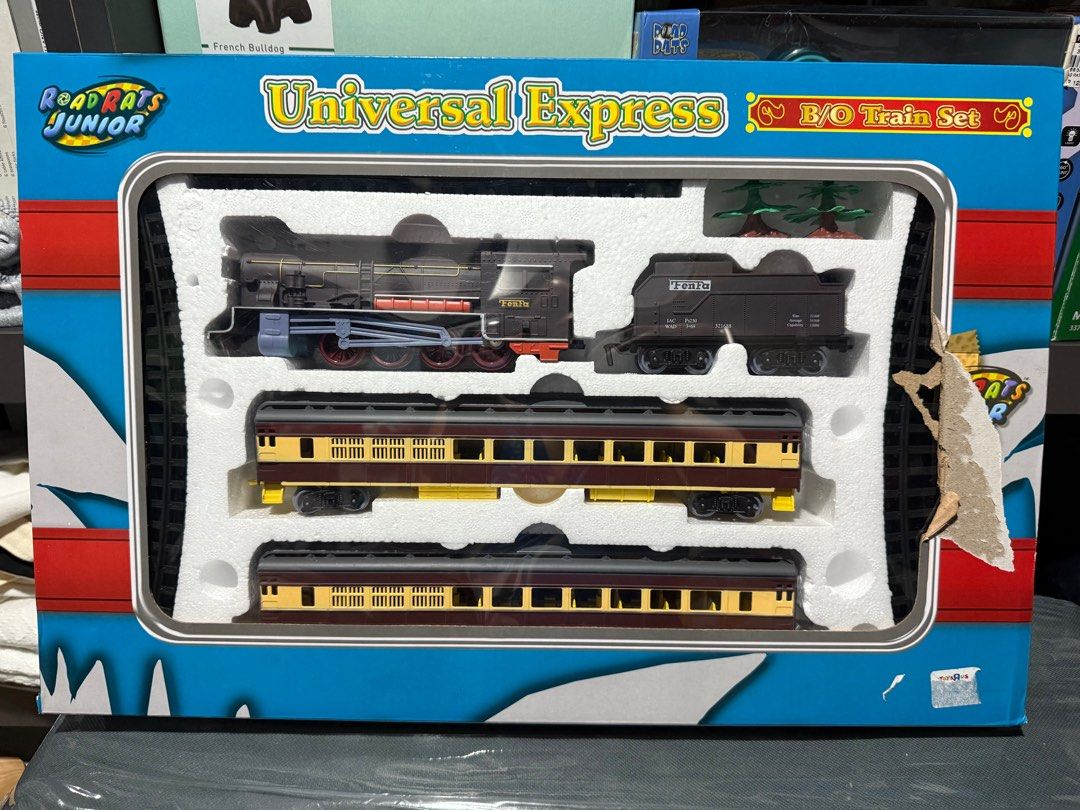 Road Rats Universal Express Train (Category: Vehicle & Diecast Models) located in Quezon City. Submitted by aml2020 (Listing ID 1409017726, Image 1). Description: Brand new unopened train set RFS: duplicate gift received payment via Gcash/BPI QR only for pickup via courier only - BGC/Muntinlupa strictly no COD.