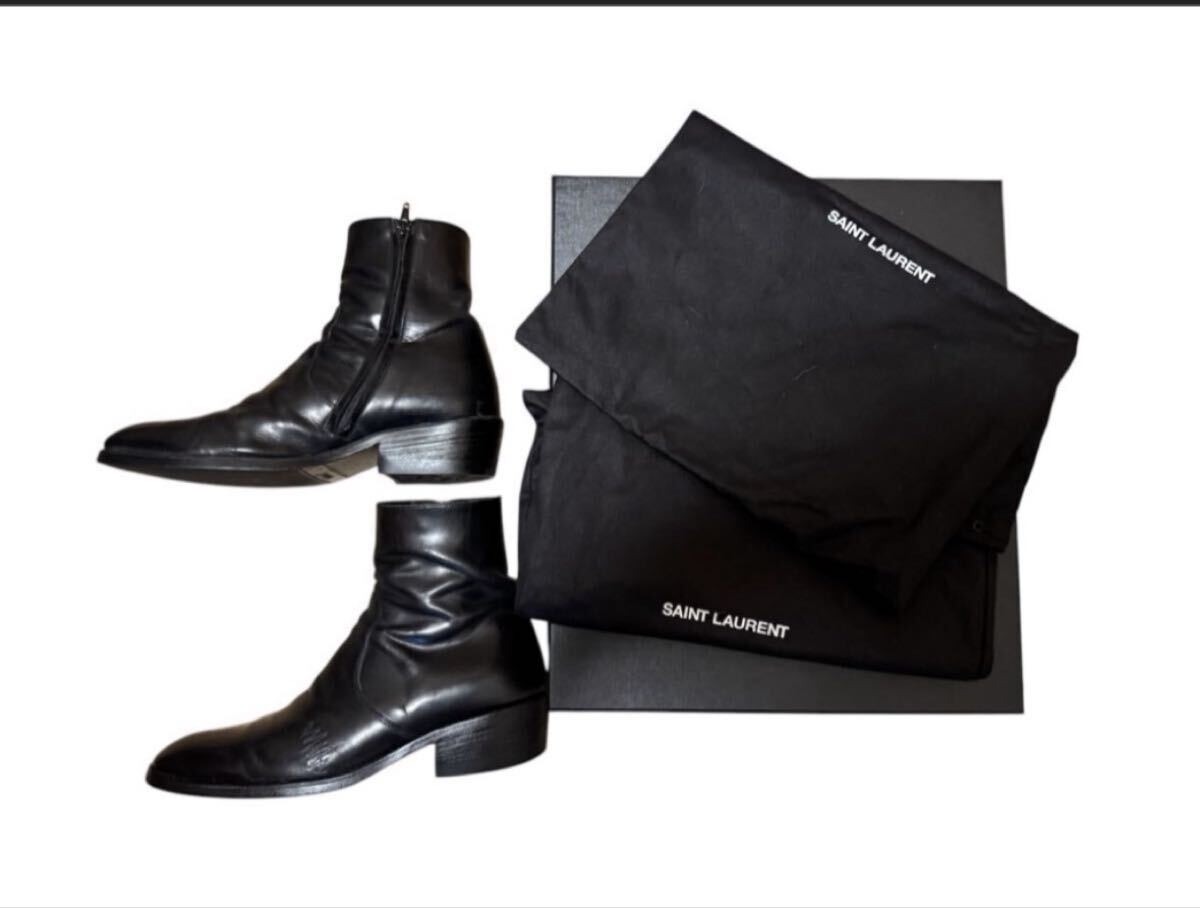SAINT LAURENT Wyatt 60 heel boots, Saint Laurent side-zip boots 