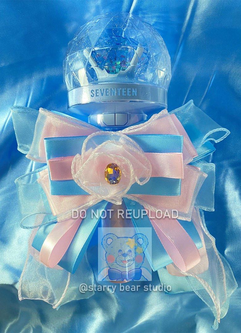 Seventeen Lightstick Bow (Category: K-Wave Merchandise) located in Imus. Submitted by starrybearstudio (Listing ID 1409034081, Image 2). Description: 150 pesos last price! I made Seventeen Lightstick Bows~ comes with FREE fan art print of "BONGBONGIE" ~ 200 php + shipping fee Be ready for next year, "NEW" Seventeen World Tour"! in Bulacan, March 21, 2026. If you're interested in buying, message us through our Facebook Page or IG. You can gift to 