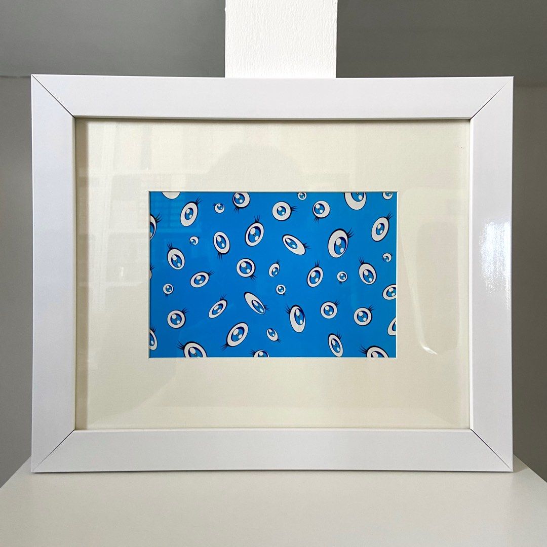 Takashi Murakami Framed Postcard “Blue Eyes” (Category: Art & Prints) located in Santa Rosa. Submitted by shikaricollectibles (Listing ID 1408887244, Image 1). Description: Framed Takashi Murakami Postcards Postcard Size: 7 x 4.75 Inches Frame Size: 12.6 x 10.4 Inches Matting: 2 inches (off-white) Frame Thickness: 1 inch (white) Glazing: Glass Price: ₱750 each Location: Santa Rosa, Laguna/ Cubao, QC MOD: Lalamove, LBC, Meet-up MOP: Gcash/ BPI.