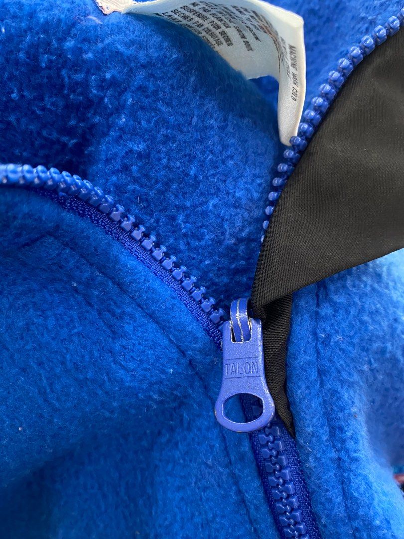Vintage Chalk Line Blue Jays Jacket (Category: Coats, Jackets and Outerwear) located in General Trias. Submitted by mangu_ukay (Listing ID 1408893851, Image 3). Description: - Vintage Chalk Line Blue Jays jacket - Blue fleece body with black and white accents - Full zip closure - High collar - "BLUE JAYS" lettering on the back - Made in Korea - Size M/M.