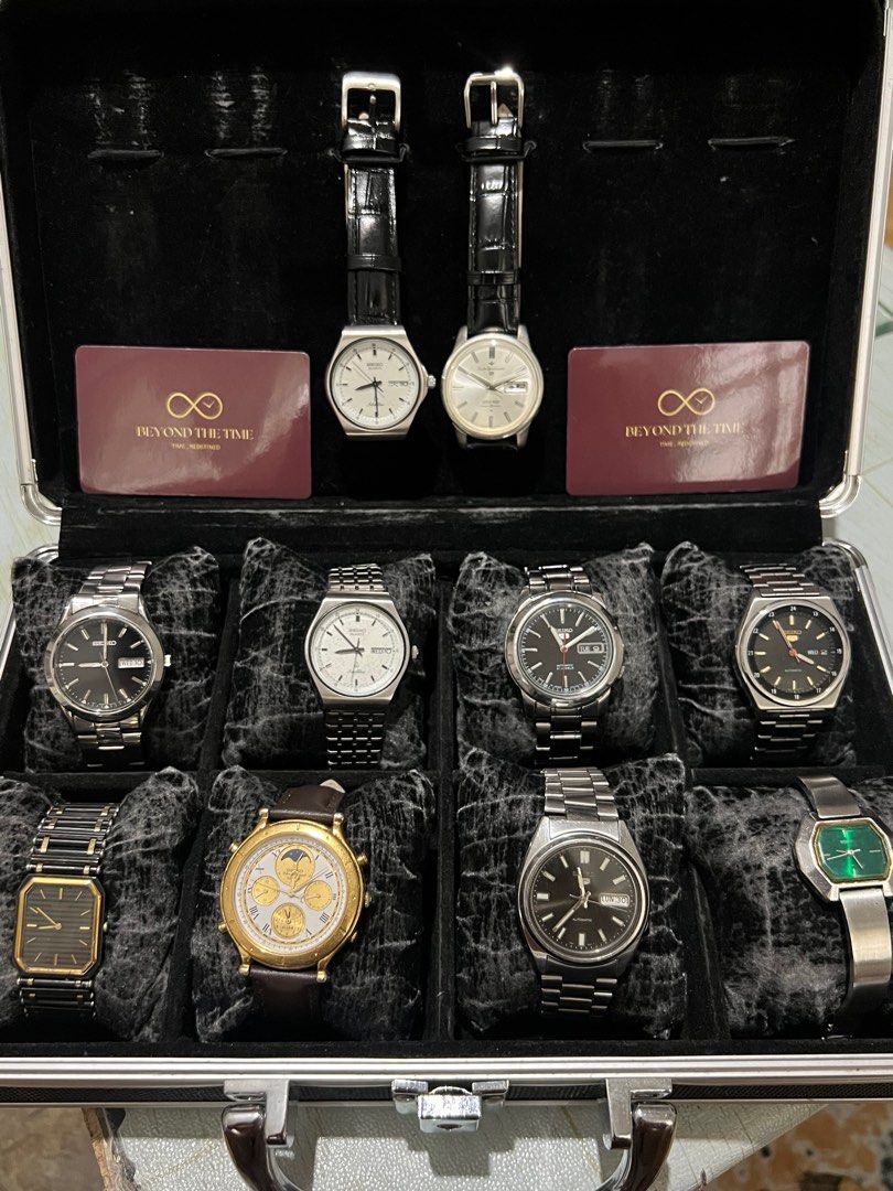 Vintage Seiko Watch Collection (Category: Luxury Watches) located in Caloocan City. Submitted by _alennchan (Listing ID 1408920520, Image 1). Description: ✨ SEIKO VINTAGE WATCHES FOR SALE! ✨ Looking for a clean, classic, premium-looking watch without breaking the bank? Our Seiko Vintage Collection is now available! 🔥 ⏱️ Quartz & Automatic models 💸 Price Range: ₱2,500 – ₱8,500 🔍 All watches are authentic, tested, and in excellent condition. Per