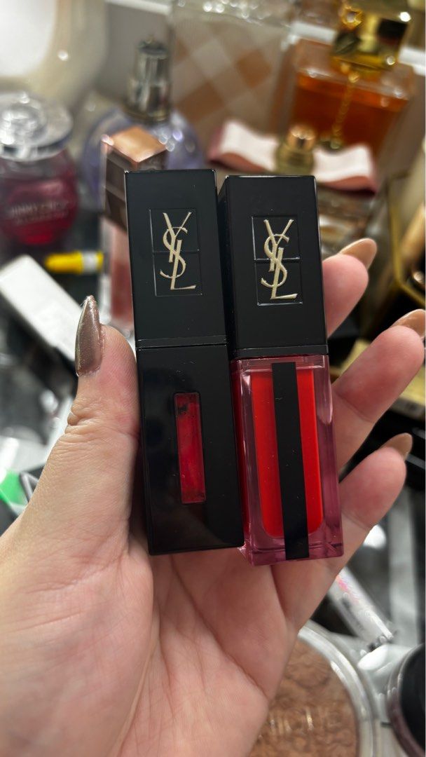 YSL lip stain bundle (Category: Makeup) located in Antipolo. Submitted by jecxxiz (Listing ID 1409027920, Image 1). Description: 1k for both, impulse buy.