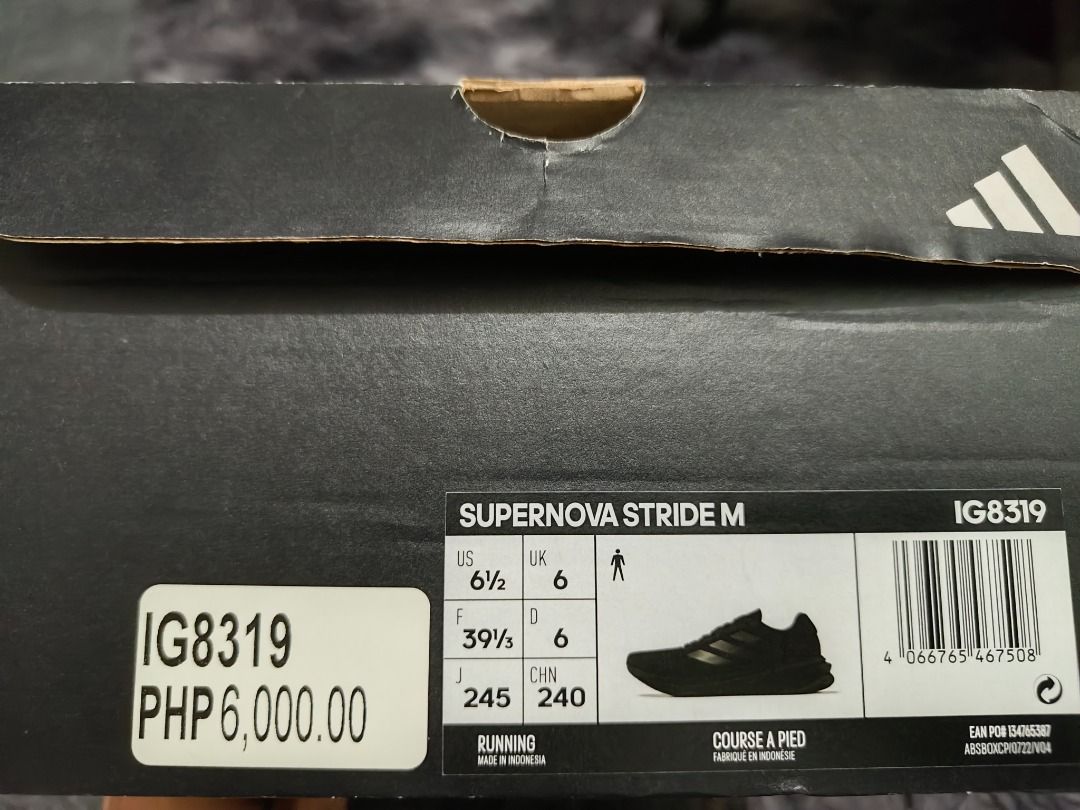 ADIDAS SUPERNOVA STRIDE SIZE: 6 1/2M (Category: Casual Shoes) located in Pasig City. Submitted by arvicscomputer (Listing ID 1409076264, Image 2). Description: USED ONLY ONCE SIZE: 6 1/2 MEN OR 7 1/2 - 8 WOMEN LADY OWNED. NO DAMAGE. FOR PICK UP OR SAMEDAY DELIVERY THRU LALAMOVE LOC: PASIG.