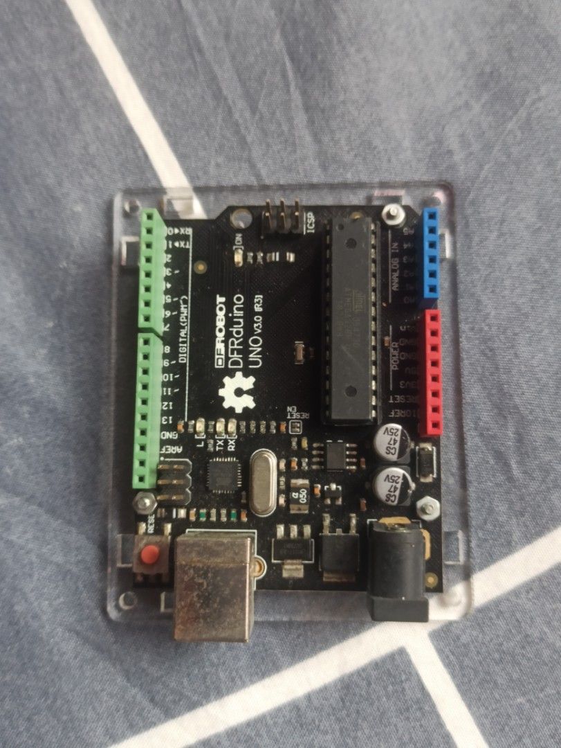 Arduino Mega 2560 and DFRobot UNO (Category: Other Accessories) located in Manila. Submitted by calivaeug56671 (Listing ID 1409072042, Image 3). Description: - Arduino Mega 2560 (blue PCB) and DFRobot UNO (black PCB with clear case) available. - Both boards feature various pins and connectors. - Ideal for electronics projects and hobbyists. - Perfect for beginners and experienced users. Used only for thesis. RFS. hindi ginagamit condition: like n