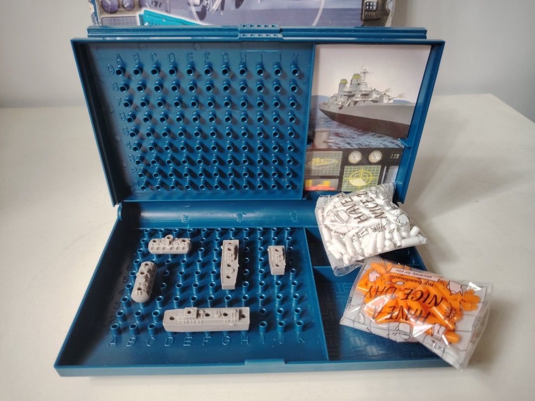 Battleship Board Game (Category: Board Games & Puzzles) located in General Trias. Submitted by Jingthings (Listing ID 1409241662, Image 1). Description: Classic Battleship board game for sale. Includes board, ships, and pegs. Ready to play!.