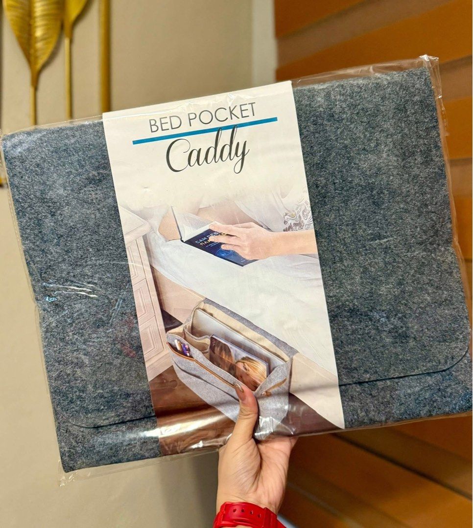 Bed Pocket Caddy (Category: Bed Frames & Mattresses) located in Tarlac. Submitted by dgdgc (Listing ID 1409073604, Image 2). Description: - Bed Pocket Caddy for convenient storage. - Multiple compartments for phones, books, and tablets. - Versatile use: under bed or couch. - Made from durable felt material. - Price: ₱299.75.