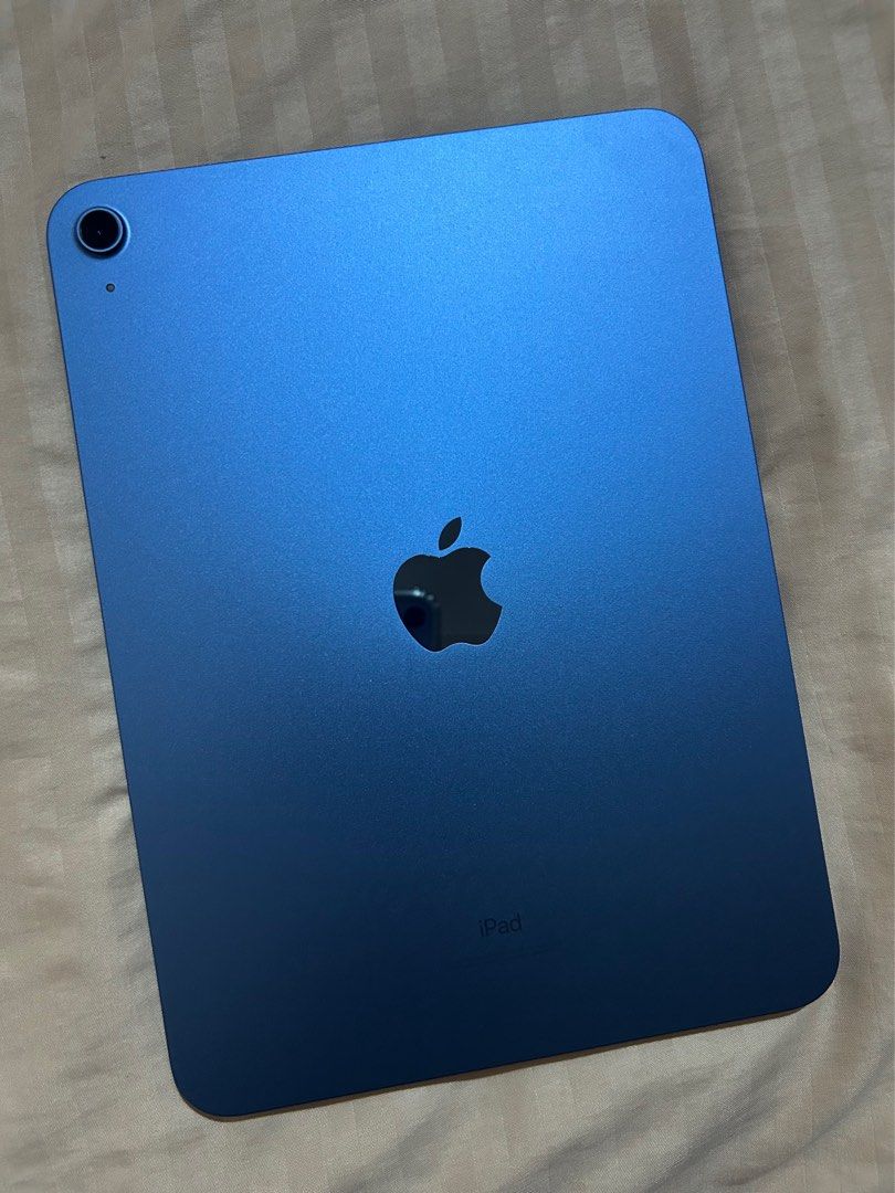 Blue 64GB 10th Gen Ipad (Category: iPad) located in Baguio. Submitted by robthegoddess (Listing ID 1409099118, Image 1). Description: —Hi! Selling my 10th gen 64 gb blue ipad! Bought last January 17. In great condition, just need to replace tempered glass. -Wifi only -Comes w a box though stained a bit from storage -PM for more details, photos, and serial number -PAYO, no return, no refund, no exchange.