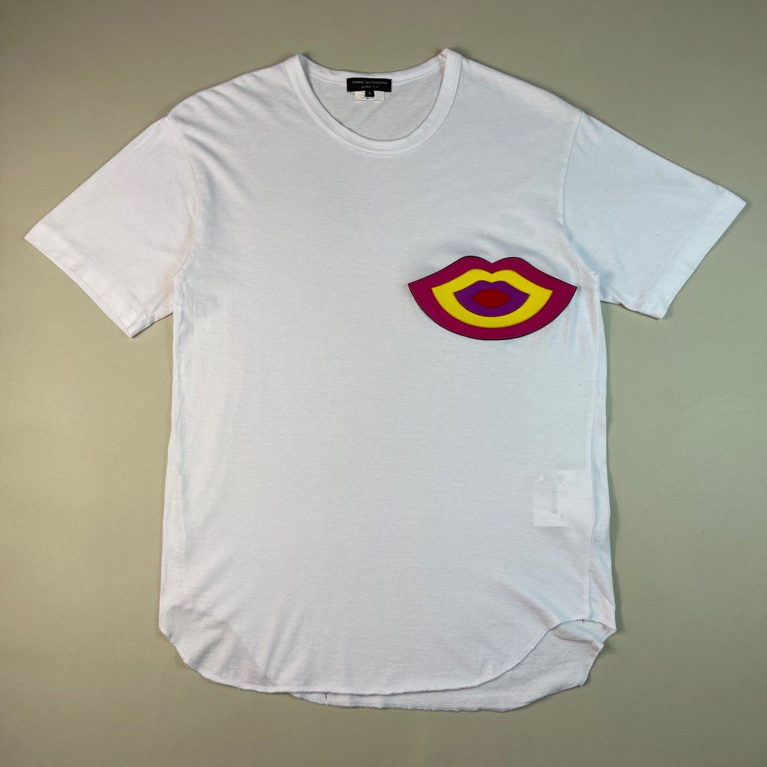Comme des Garcons Homme Plus - Colorful Lip - T-shirt (Category: Tshirts & Polo Shirts ) located in Manila. Submitted by topshelf_v2 (Listing ID 1409091582, Image 1). Description: Item Description Size: Small Dimension Chest: 19.5” Shoulder: 18” Sleeve length: 8” Hem : 19” Length: 28.5” Condition: 9+/10 in excellent condition No issue .