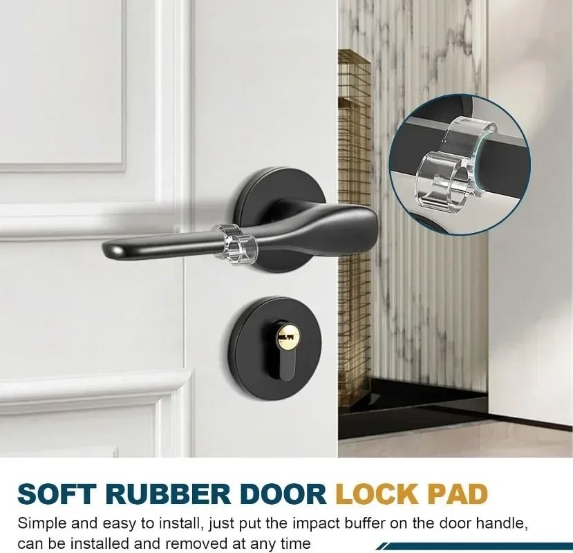 Handles Door Stopper Silicone Gel Door Stop Transparent Wall Protection ...