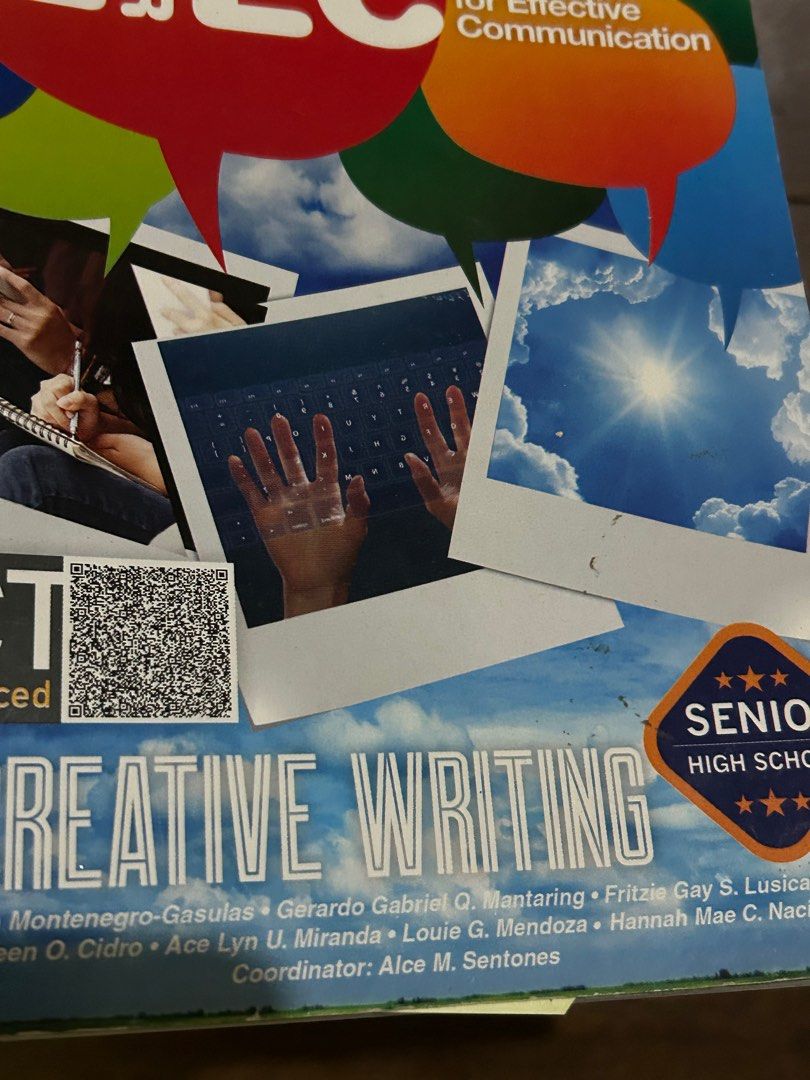 IEEC for EC Creative Writing Senior High School (Category: Textbooks) located in Subic. Submitted by cha_declutters (Listing ID 1409252410, Image 3). Description: - Senior High School Creative Writing textbook - K to 12 curriculum compliant - Published by Phoenix Publishing House - Focuses on Integrated English for Effective Communication.