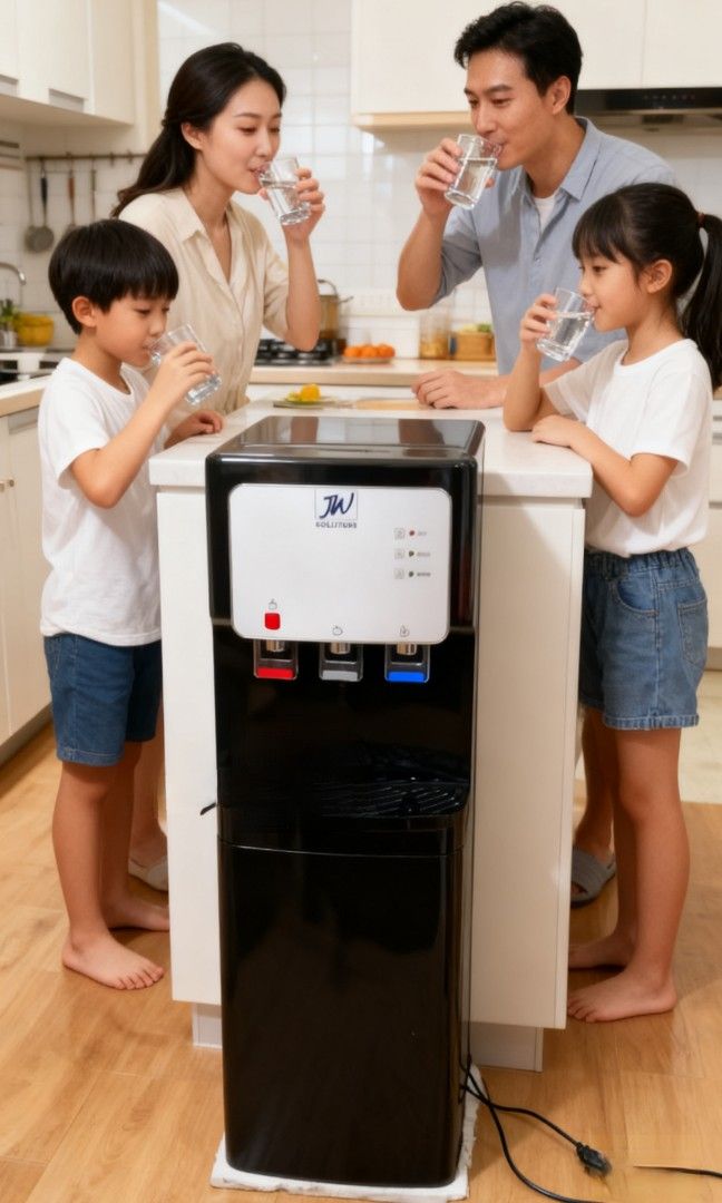 JW ALKALINE UF WATER PURIFIER DISPENSER (Category: Water Purifiers & Dispensers) located in Manila. Submitted by shine8889 (Listing ID 1409144376, Image 2). Description: JW Solutions 5-Stage Alkaline UF Water Purifier and Dispenser ​Enjoy unlimited access to safe, clean, and perfectly temperature-controlled drinking water directly from your source! The JW Solutions Water Purifier and Dispenser combines advanced filtration with convenient hot and 