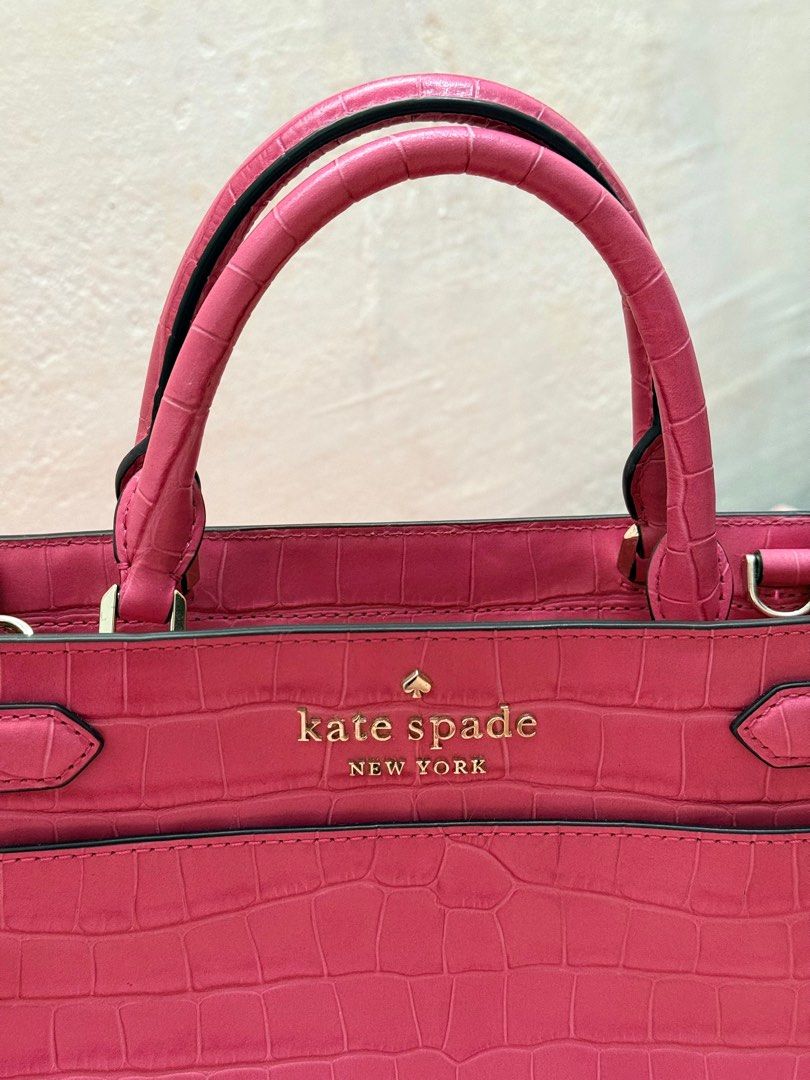 Kate Spade Staci Croc Embossed Satchel (Category: Luxury Bags & Wallets) located in Bulacan. Submitted by hereforless (Listing ID 1409115195, Image 1). Description: ORIGINAL KATE SPADE STACI SMALL SATCHEL USED ONCE. GOD AS NEW COMES WITH LONG STRAP NO SCRATCHES RFS: DECLUTTERING .