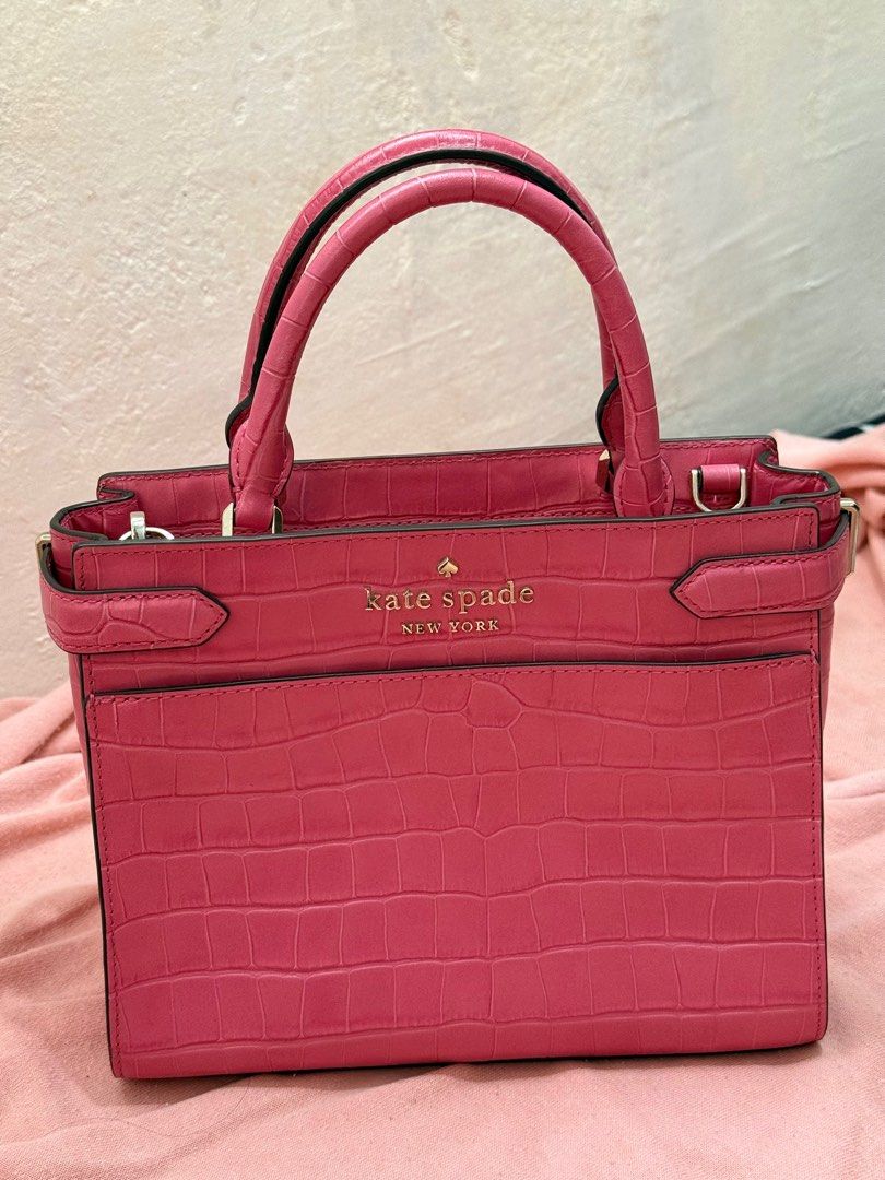 Kate Spade Staci Croc Embossed Satchel (Category: Luxury Bags & Wallets) located in Bulacan. Submitted by hereforless (Listing ID 1409115195, Image 2). Description: ORIGINAL KATE SPADE STACI SMALL SATCHEL USED ONCE. GOD AS NEW COMES WITH LONG STRAP NO SCRATCHES RFS: DECLUTTERING .