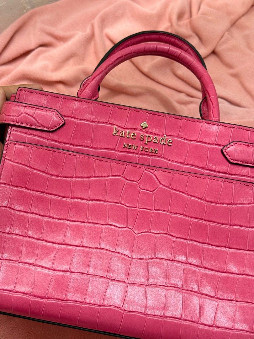Kate Spade Staci Croc Embossed Satchel (Category: Luxury Bags & Wallets) located in Bulacan. Submitted by hereforless (Listing ID 1409115195, Image 3). Description: ORIGINAL KATE SPADE STACI SMALL SATCHEL USED ONCE. GOD AS NEW COMES WITH LONG STRAP NO SCRATCHES RFS: DECLUTTERING .