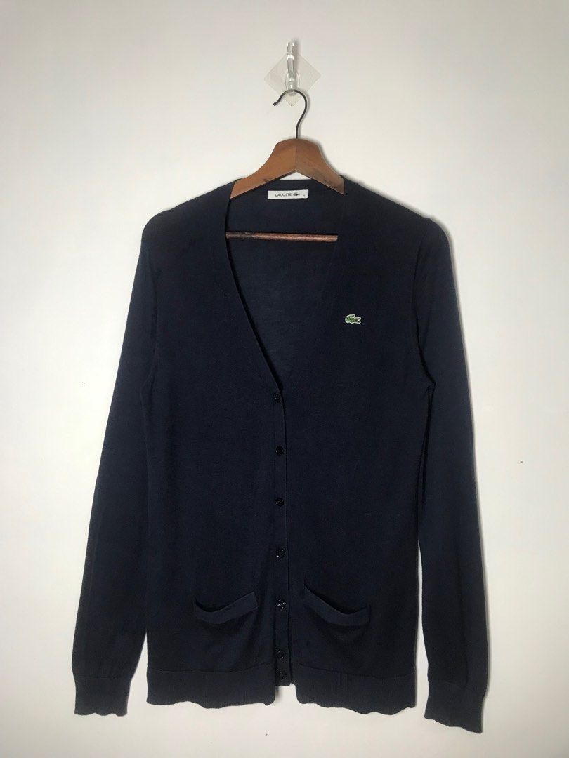 Lacoste Wool Knit Cardigan Size 38 (Category: Luxury Apparel) located in Naga. Submitted by highlabel.ph (Listing ID 1409114229, Image 2). Description: Like new condition Authentic No flaws Size 38 - large Chest width: 18 inches Length: 27 inches 'Price is negotiable. Do not hesitate to place a reasonable offer. Do not make an offer if unsure in taking.' Dm for more details thanks! 😊.