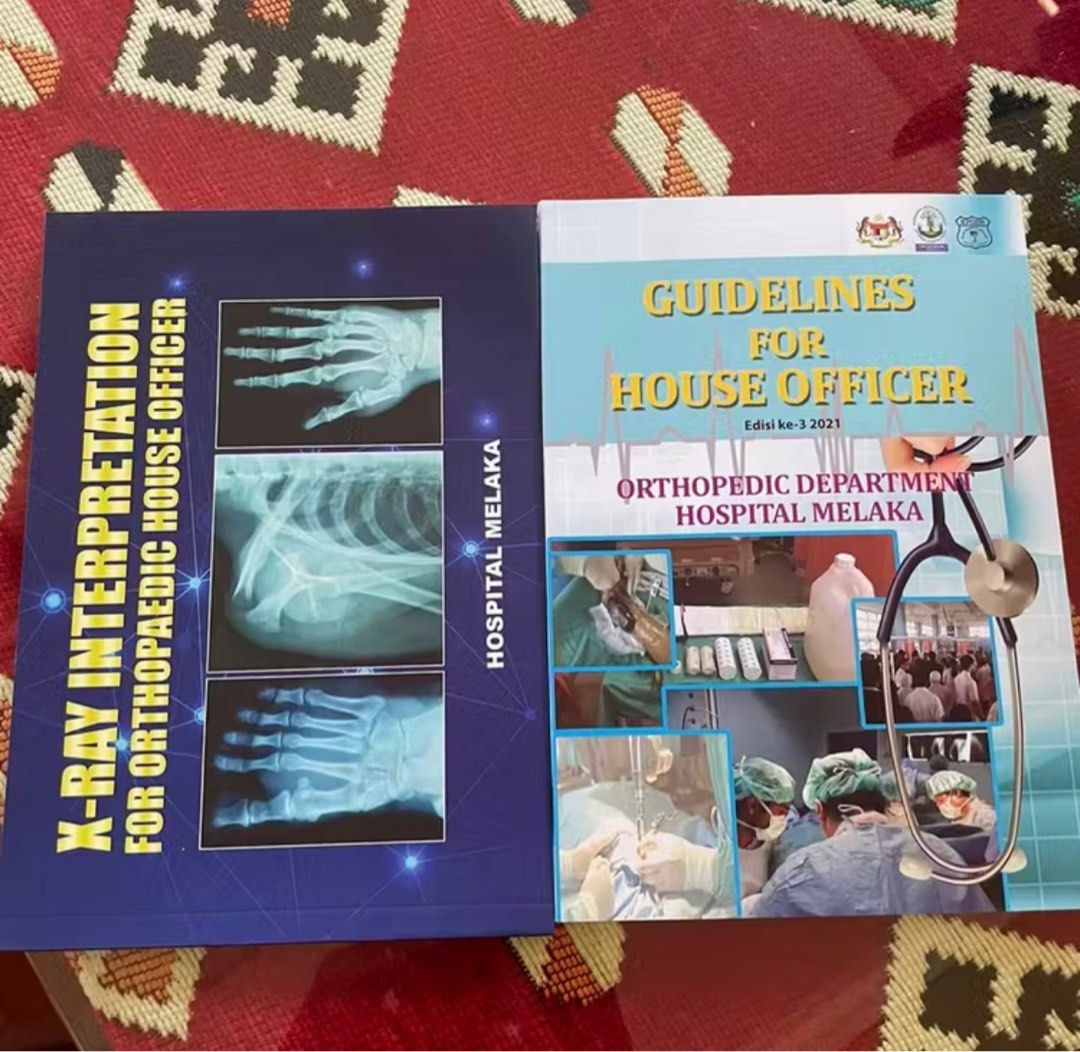 Medbooks combo Orthopaedics hospital Melaka (Category: Textbooks) located in Nilai. Submitted by farhana_alya (Listing ID 1264836710, Image 1). Description: 1. X-Ray Interpretation for Orthopaedics | HO by Hospital Melaka 2. Orthopaedics Guidelines for House Officer by Hospital Melaka.