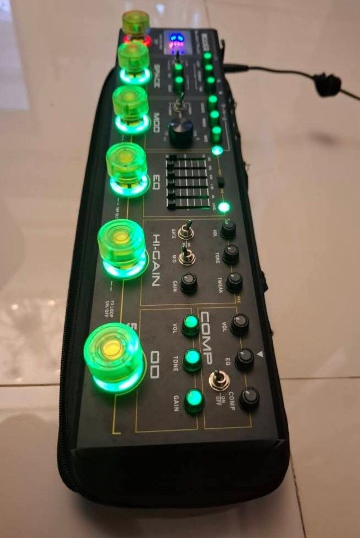 Mooer Black Truck Multi-Effects Pedal (Category: Musical Instruments) located in Paranaque City. Submitted by ghanreagan15.1 (Listing ID 1409209071, Image 2). Description: - Mooer Black Truck multi-effects pedal - Includes a variety of effects: Space, Mod, EQ, -Gain, and OD - Equipped with multiple footswitches and a display screen - Comes with a convenient carrying case - Features multiple input and output jacks - Includes a phone jack for silen