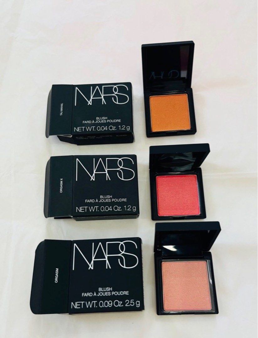 Nars blush (Category: Makeup) located in San Juan City. Submitted by cashfrancefashioncosmetics_ph (Listing ID 1409168075, Image 1). Description: PER PIECE ‼️NARS BLUSH 📌950 ORGASM 2.5g 📌550 TAJ MAHAL 1.2g.