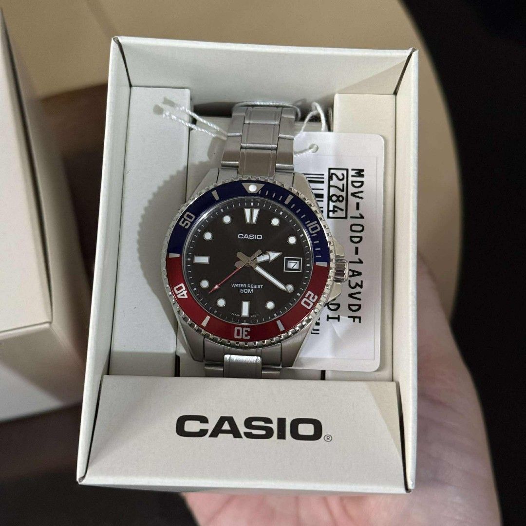 ONHAND!! Casio Duro MDV Watch ‘Pepsi’ (Category: Luxury Watches) located in Manila. Submitted by camilleirlzd29 (Listing ID 1409162845, Image 2). Description: ONHAND!! Casio Duro MDV Watch ‘Pepsi’ ₱4,000 only Original and brand new💯.