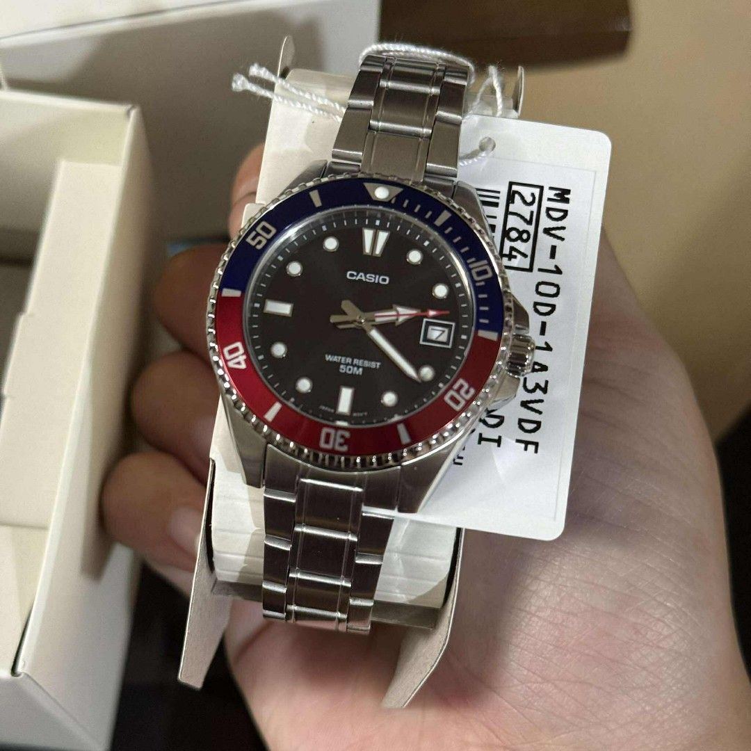 ONHAND!! Casio Duro MDV Watch ‘Pepsi’ (Category: Luxury Watches) located in Manila. Submitted by camilleirlzd29 (Listing ID 1409162845, Image 1). Description: ONHAND!! Casio Duro MDV Watch ‘Pepsi’ ₱4,000 only Original and brand new💯.