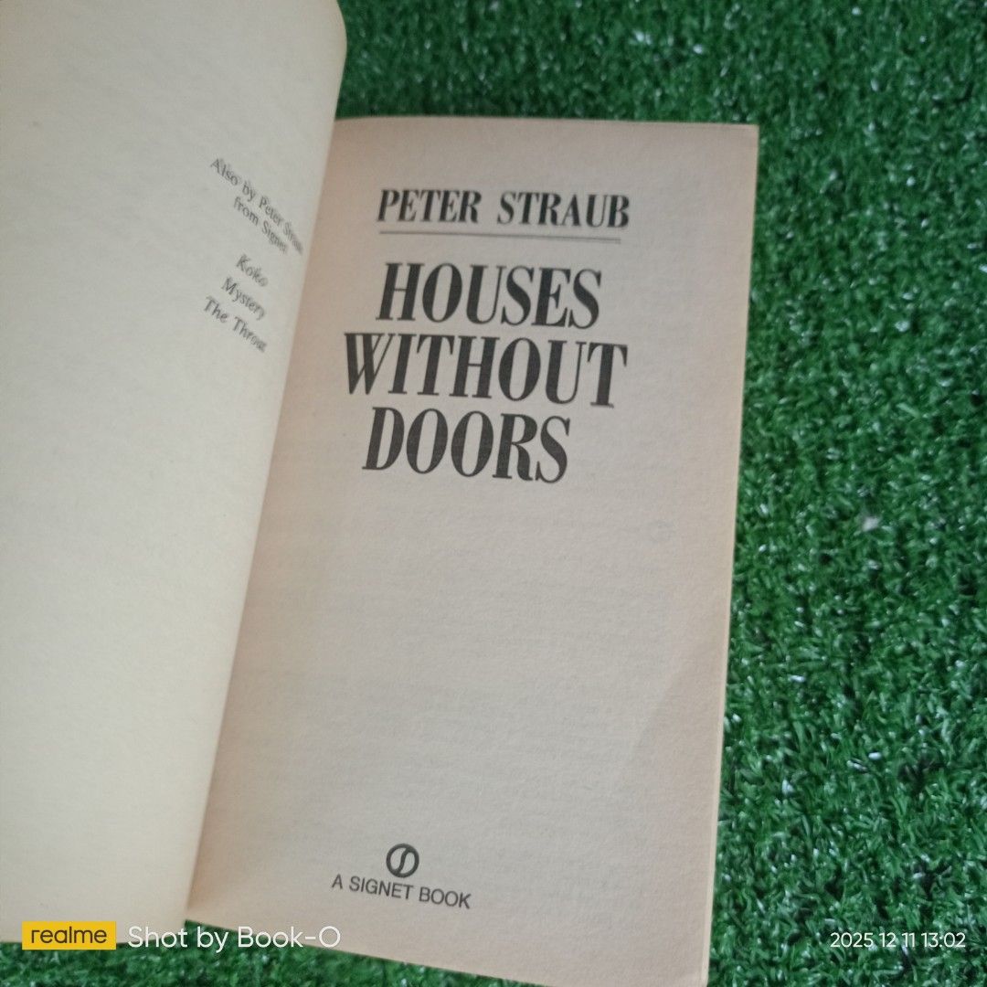 Peter Straub - Houses Without Doors (Category: Storybooks) located in Polangui. Submitted by jumyrace2 (Listing ID 1409114838, Image 3). Description: Paperback book titled "Houses Without Doors" by Peter Straub. It is a Signet Book. The book includes short fiction stories. The back cover has quotes from Publishers Weekly and The Atlanta Journal-Constitution. The book has a blue rose image on the back cover. The book is a series of artistic seduct