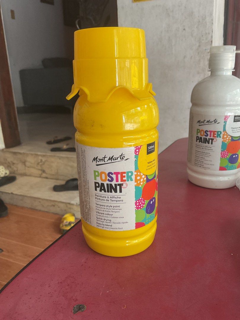 Poster Paint (Category: Art & Prints) located in Quezon City. Submitted by andrea_llla (Listing ID 1409120528, Image 3). Description: Mont Marte Poster Paint 500ml Yung iba wala pang bawas at yung iba wala pa sa kalahati ang nabawas. 100 each Pick up only Quezon City MOP: Payment will only be made once the rider has received the actual item, and GCash and UnionBank is the only payment option for delivery. The buyer can book a rider for delivery, 